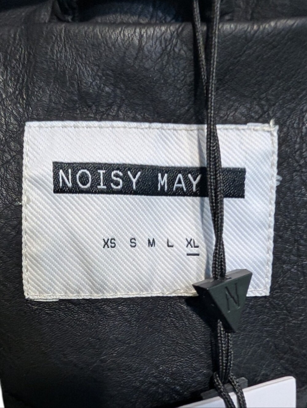 NWT Noisy May Rebel Faux Leather Moto Jacket Black XL - Picture 6 of 9